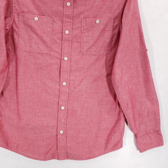 Urban Pipeline Shirt Boys Extra Large Red Long Sleeve Casual Poplin Button Up - Picture 4 of 12